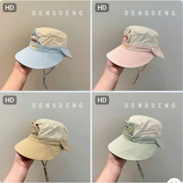 Mũ nón rộng vành cho bé, có thể tháo rời dễ dàng, phù hợp che nắng mùa hè, mũ dễ thương cho bé trai và bé gái