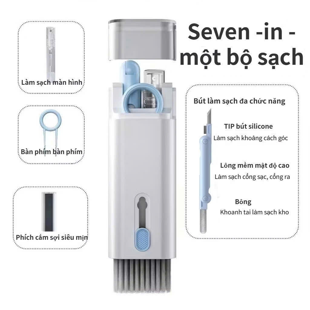 Bộ Dụng Cụ Vệ Sinh Laptop Máy tính Điện Thoại 7 in 1 Bộ Vệ Sinh Làm Sạch Bàn Phím Tai Nghe Airpod
