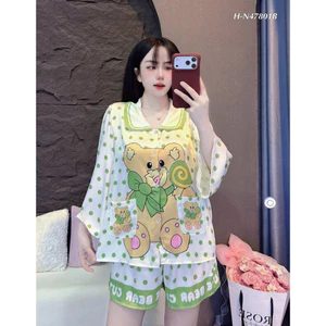 5/5 Pizama đùi tay lỡ cổ sen tròn