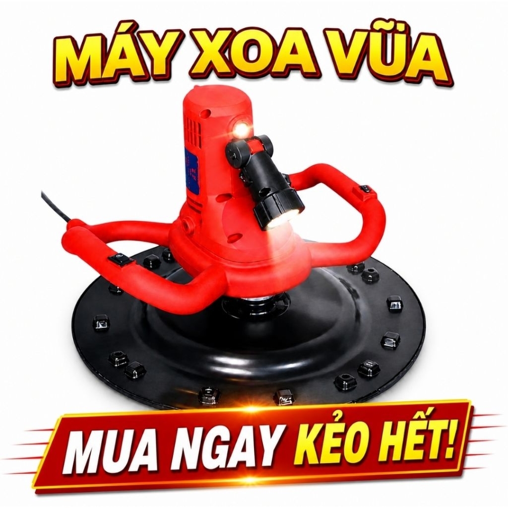Máy Xoa Vữa Chát Tường Cầm Tay Công Suất Lớn – Làm Nhanh, Mịn Đẹp, Đỡ Mỏi Tay Cho Thợ Xây