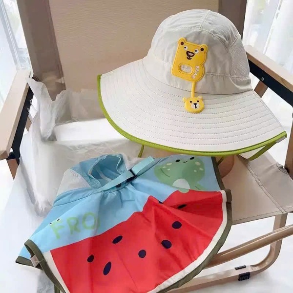 Mũ rộng vành chống nắng cho bé trai, bé gái hoạ tiết dễ thương, mỏng nhẹ chống tia cực tím tốt