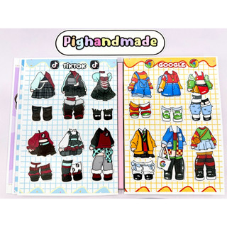 Đồ chơi bóc dán thời trang Mạng Xã Hội 30 bộ trang phục sành điệu, búp bê gacha