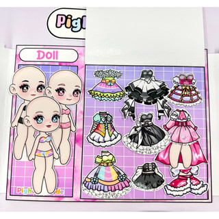 Đồ chơi bóc dán thời trang công chúa đen, hồng, cầu vồng - Búp bê Gacha mẫu mới