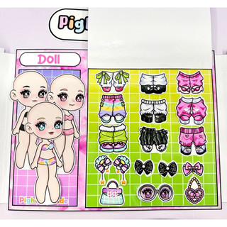 Đồ chơi bóc dán thời trang công chúa đen, hồng, cầu vồng - Búp bê Gacha mẫu mới