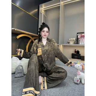 Đồ Bộ Pijama Lụa Latin Lụa Mịn ,Họa Tiết Rừng Màu Sang Chảnh Có Size Từ  40- 60 kg & 60-75 kg Dành Cho Nữ Mặc Bốn Mùa