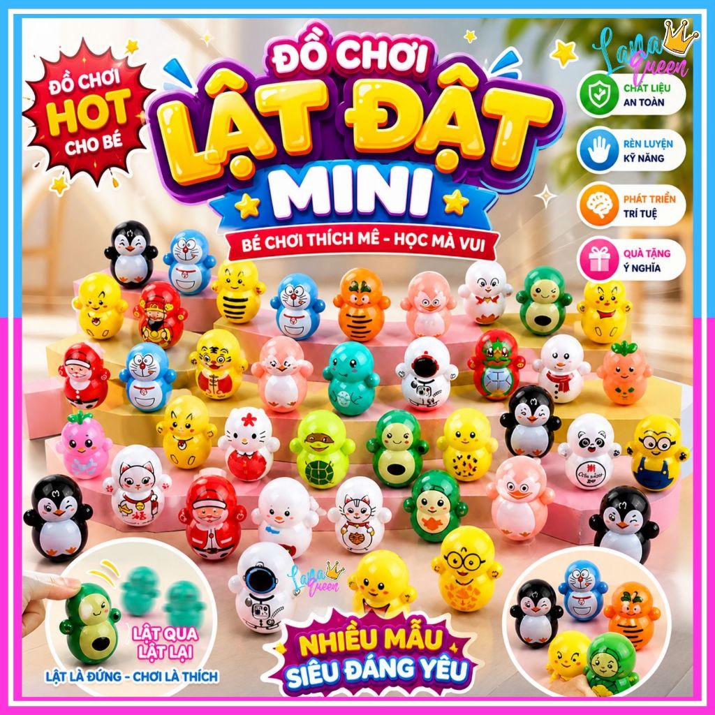 Combo 10 - 20 - 50 - 100 con Lật Đật mini giá rẻ nhiều mẫu Dễ Thương Siêu Đáng Yêu Đồ Chơi Cho Bé - Lana Queen