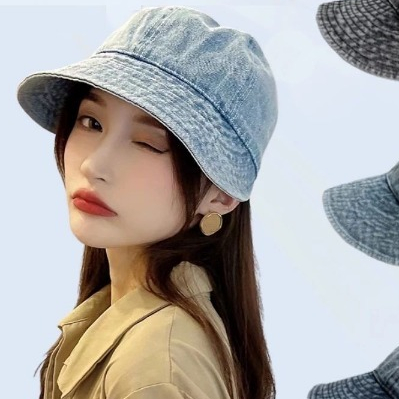 Mũ Vải Jean Chống Nắng Rộng Vành Thoáng Khí, Nón Che Nắng Chống Tia UV có dây rút chỉnh Size (T036GDQT)
