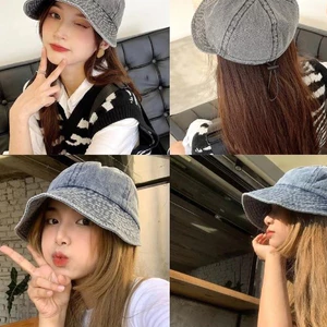 Mũ Vải Jean Chống Nắng Rộng Vành Thoáng Khí, Nón Che Nắng Chống Tia UV có dây rút chỉnh Size (T036GDQT)