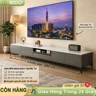 Nido Kệ Tivi Tủ TV Siêu Mỏng 30cm Có Ngăn Kéo Gỗ MDF Phòng Khách Nhỏ Hiện Đại Sang Trọng