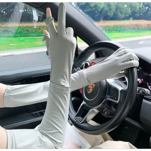 Găng tay chống nắng dài ngón upf50+ - Gang tay thoáng mát co giãn