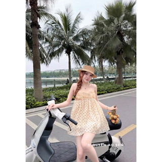 VÁY 2S TƠ HOA NGỰC KÈM QUẦN BẢO HỘ HOT HIT