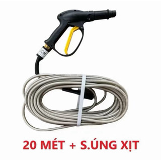 Bộ 10M-15M-20M dây rửa xe và s.úng xịt - Vòi xịt rửa xe áp lực cao ren 22mm, dây rửa xe siêu bền