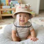 TH3 (SIZE 6-20 THÁNG) Mũ nón tai bèo vành rộng kèm kính chắn bụi, cản gió siêu đánh yêu cho bé trai bé gái