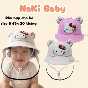 TH3 (SIZE 6-20 THÁNG) Mũ nón tai bèo vành rộng kèm kính chắn bụi, cản gió siêu đánh yêu cho bé trai bé gái