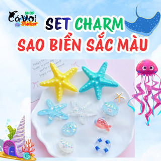 Set Charm Sao Biển Sắc Màu Ocean Summer – Charm Gắn Dép Crocs Vỏ Sò Lấp Lánh Phao Bơi Mini Cute Phụ Kiện Dép Đi Biển Hot
