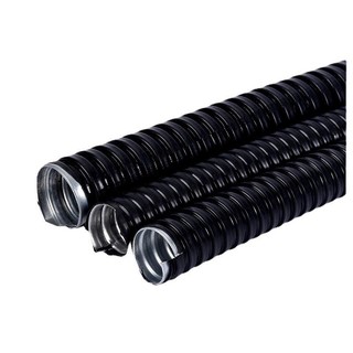 ống ruột gà kẽm bọc PVC màu đen chống nước, chống cháy, chống va đập bảo vệ dây điện tốt