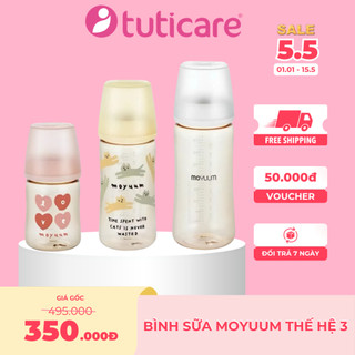 Thế hệ 3 - Bình sữa PPSU Moyuum - 80ml/170/270ml/330ml - 3 Mẫu