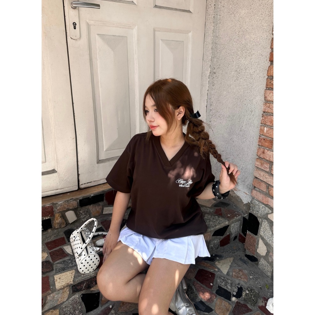 [Sale mẫu mới] Áo Thun Nữ Boxy CỔ TIM Premium Cotton 260gsm dày dặn mềm mịn vải mát tay lỡ CKOR