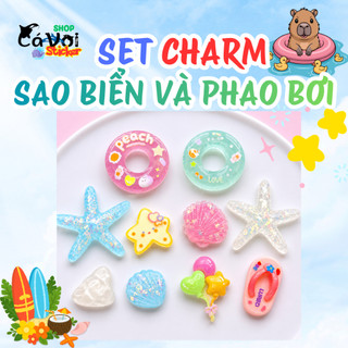 Set charm phao bơi sao biển pastel dễ thương – Sweet Ocean Candy gắn dép Crocs phụ kiện DIY mùa hè