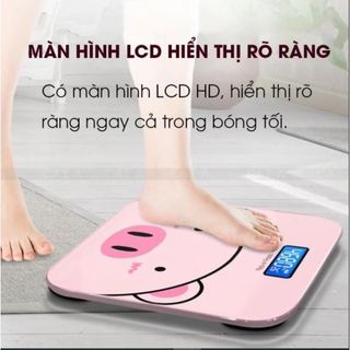 Cân Điện Tử Sức Khoẻ (Tặng Kèm Pin Và Thước Dây ) Theo Dõi Quá Trình Giảm Cân -Hình Chú Heo Cực Xinh - Đo Cân Nặng