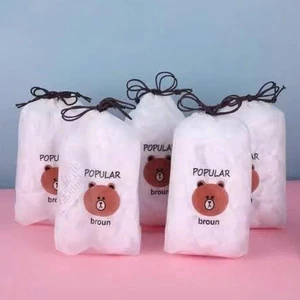 Combo 5 túi Màng bọc thực phẩm có chun chất liệu PE an toàn cho sức khỏe Túi bọc đồ ăn gói 100 chiếc