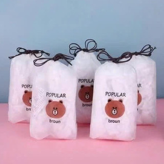 Combo 5 túi Màng bọc thực phẩm có chun chất liệu PE an toàn cho sức khỏe Túi bọc đồ ăn gói 100 chiếc