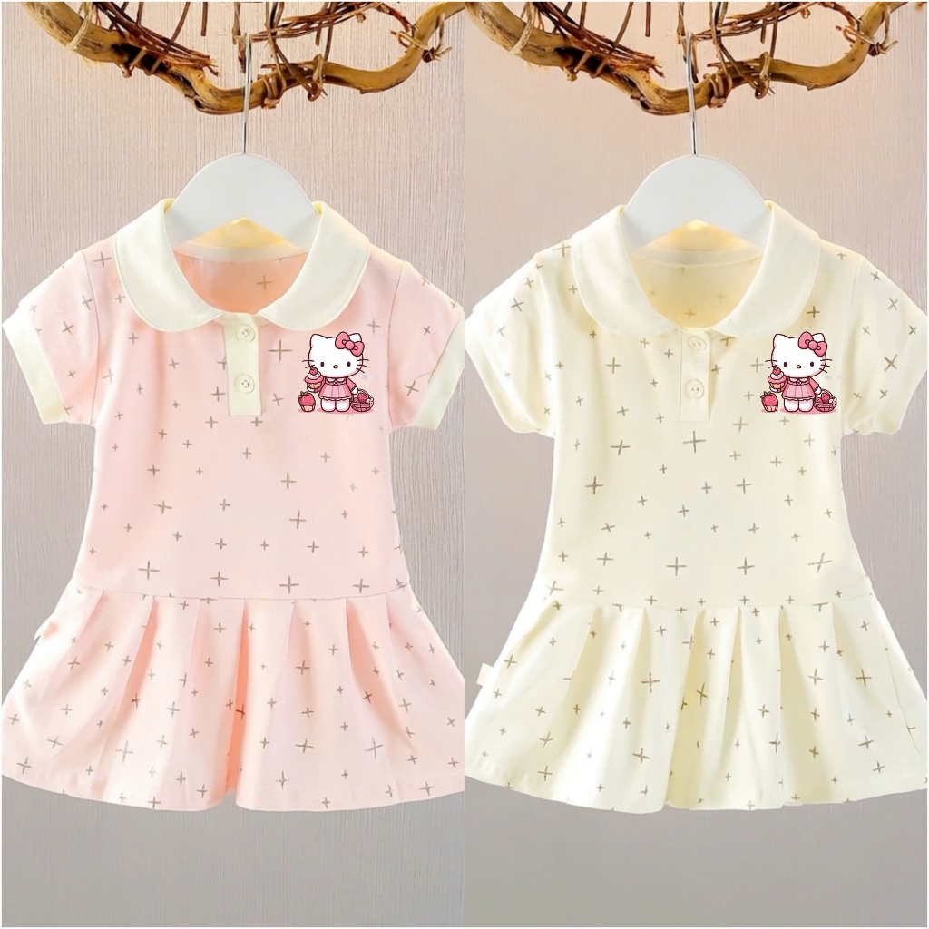 Sét Váy Polo Cho Bé Gái Xuông In Hoạ Tiết Ca Tính Chất Vải Dày Dặn Size 9-35Kg ĐT24