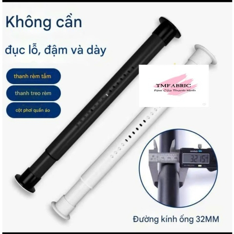 Thanh treo rèm cửa, cây treo đồ không cần khoan đục, Rèm Cửa TMFABRIC Thanh Minh