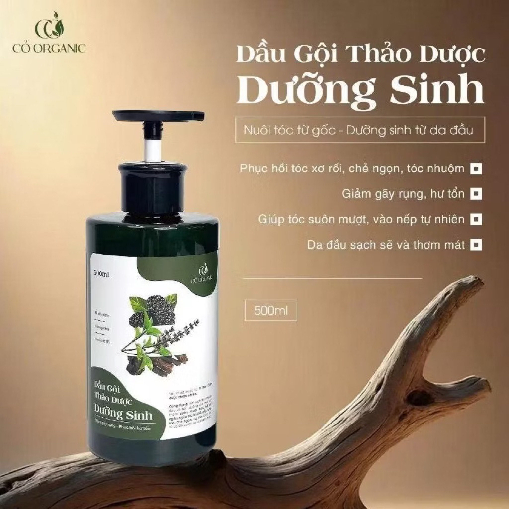 Bộ Dầu Gội Bơ Xả Thảo Dược Dưỡng Sinh Cỏ Organic 300ML Lưu Thông Tuần Hoàn Máu Ngăn Rụng Tóc tặng 1 mặt nạ dưỡng da