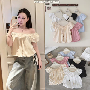 Áo trễ vai cánh tiên có dây buộc form vừa người 6401 A200