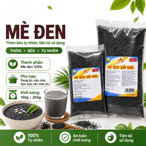 Mè Đen Việt San (Vừng Đen) Gói 150/250G - Hạt Sạch Nguyên Bản Giàu Dinh Dưỡng Làm Muối Mè Nấu Chè