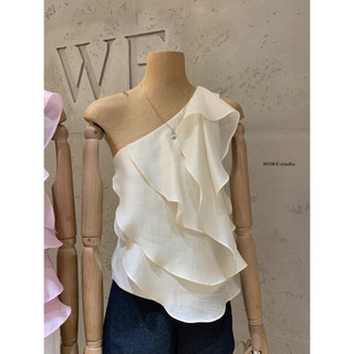 𝐏𝐡𝐢𝐞𝐧 𝐖𝐆𝐖𝐄 | (Sẵn) w9396 Áo Một Vai Voan Tơ Tầng Có Khoá Sườn