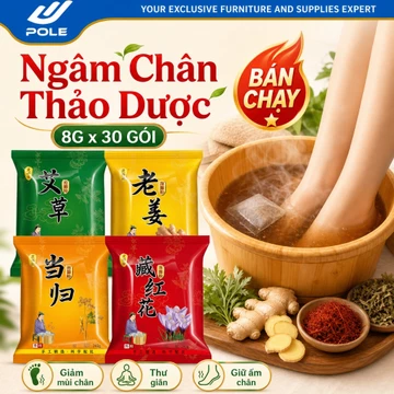 Túi Ngâm Chân Thảo Dược Đông Y, Bột Ngâm Chân Túi Lọc 8g x 30 Gói, Khử Mùi Hôi Chân, Thư Giãn, Dễ Ngủ