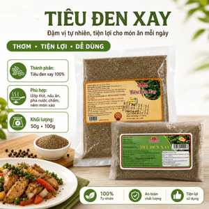 Tiêu Đen Xay Việt San 50g/100g - Tiêu Xay 100% Nguyên Chất Thơm Nồng Cay Tê Tẩm Ướp Nấu Ăn Đa Năng