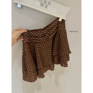 𝐏𝐡𝐢𝐞𝐧 𝐖𝐆𝐖𝐄 | (Sẵn) w9677 Chân Váy Voan Chấm Bi Nhún Có Quần Trong
