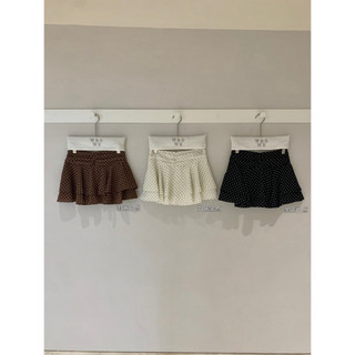 𝐏𝐡𝐢𝐞𝐧 𝐖𝐆𝐖𝐄 | (Sẵn) w9677 Chân Váy Voan Chấm Bi Nhún Có Quần Trong