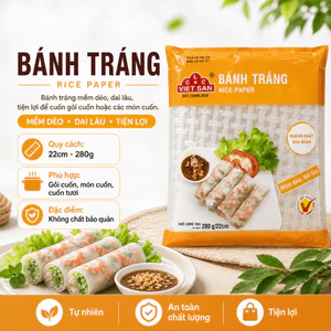 Bánh Tráng Việt San 22cm 280g - Bánh Tráng Gạo Mỏng Dẻo Cuốn Gỏi Cuốn Chả Giò Bánh Tráng Cuốn