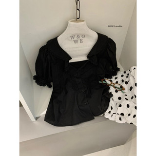 𝐏𝐡𝐢𝐞𝐧 𝐖𝐆𝐖𝐄 | (Sẵn) w9678 Áo Thô Cổ Bèo v Tay Lỡ Đang Vừa Xoè Nhẹ
