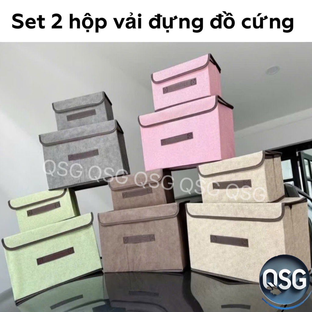 Hộp Vải Đựng Đồ Đa Năng Có Nắp Tiện Lợi  – Hộp Form Cứng, Gấp Gọn, Tiện Lợi Đựng Quần Áo, Đồ Dùng