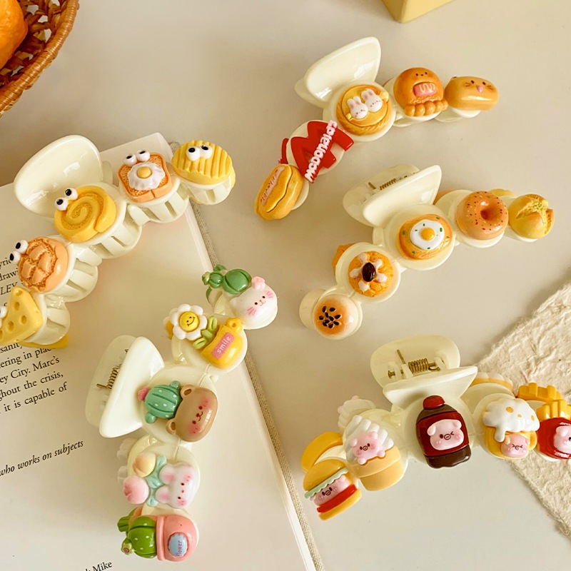 Kẹp Tóc Nữ Càng Cua Charm Đồ Ăn Cute – Kẹp Tóc Nữ Hình Bánh Ngọt, Trứng Ốp La & Foodie Siêu Đáng Yêu