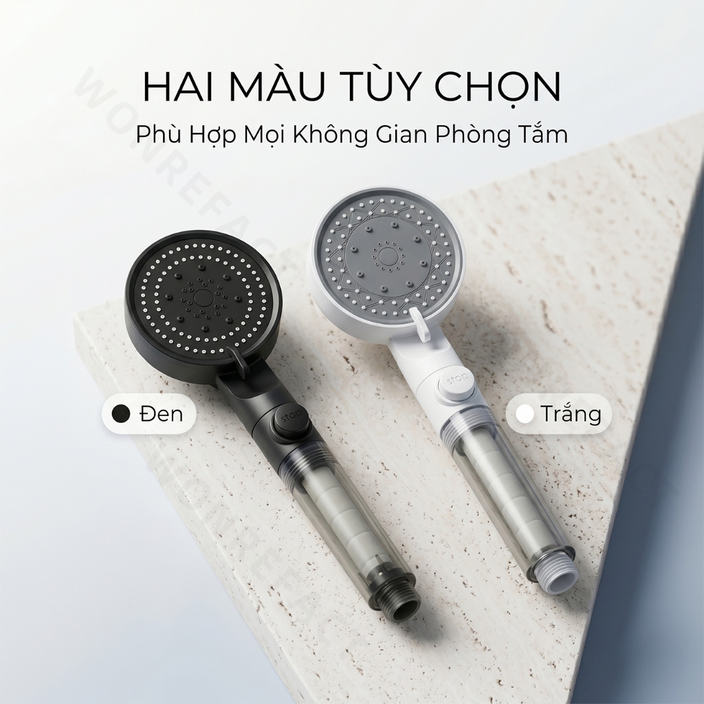 Vòi Hoa Sen Lọc Nước Sạch Clo Bảo Vệ Da 10 Chế Độ Massage Tăng Áp Mạnh Bát Sen Tắm Nhựa ABS Dày Có Nút Tạm Dừng