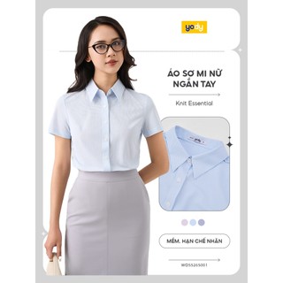 [BST Easy Office] Áo sơ mi nữ YODY tay ngắn chuẩn công sở thấm hút tốt khô nhanh WOSS26S001