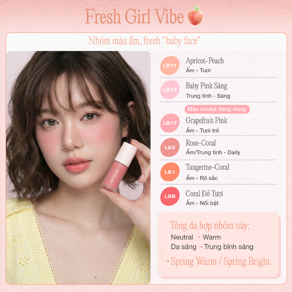 [LS NEW] Má Hồng Kem OFÉLIA Lolli Liquid Blush (4.6g)