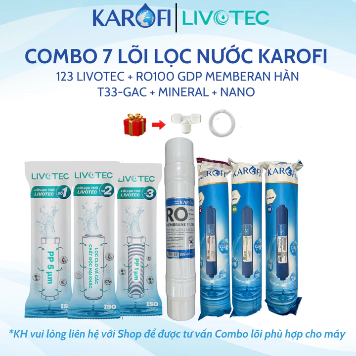 Combo 7 lõi lọc nước Karofi chính hãng dùng cho máy lọc nước Karofi S-S027, S-S137