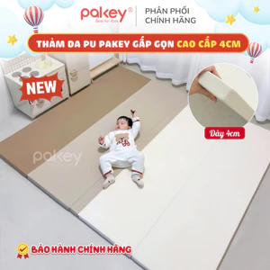 Thảm Da PU Cao Cấp Dày 4cm, Thảm Gấp Gọn Lõi Xốp EPE Êm Ái, Da PU Mềm Mại Chống Trơn Trượt An Toàn Cho Bé