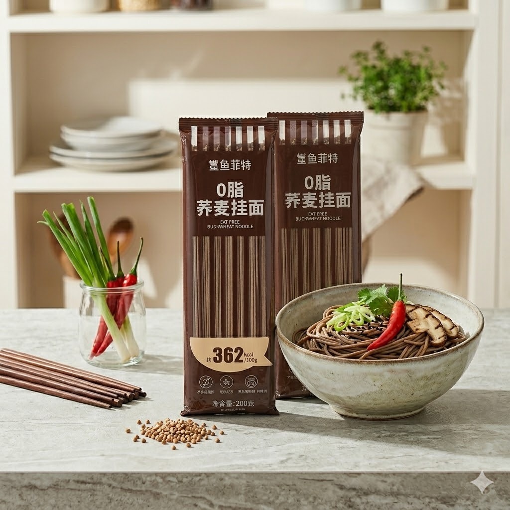 Mì Ăn Kiêng Kiều Mạch Đen Gao Yu Fei Te 0 Béo (200g), Mì Eat Clean Healthy Nguyên Cám Ít Calo Luka Food