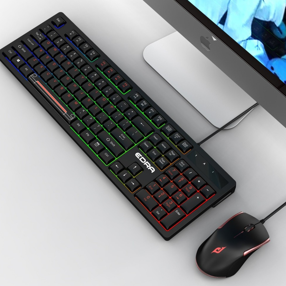 Bộ phím giả cơ Edra EK506, bàn phím gaming giả cơ chính hãng Edra BH Đổi Mới trong 24 Tháng