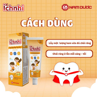 Kem đánh răng thảo dược Ích Nhi cho bé dưới 6 tuổi có thể nuốt, không cay không flour Tuýp 50g