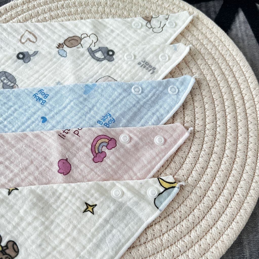 [Set 3/5] Yếm Tam Giác Cho Bé Xô Muslin Cao Cấp An Nhi Baby - Khăn Yếm Ăn Dặm 4 Lớp Siêu Thấm Hút, Mềm Mại Cho Trẻ em