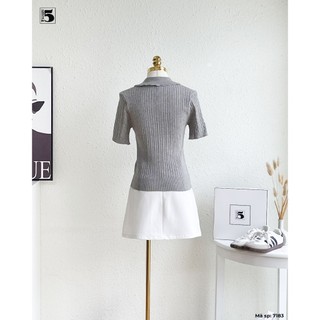 Áo Polo Nữ Twentyfive Chất Liệu Dệt Kim, Thiết Kế Vặn Thừng, Cổ Sen Phối Ren Tinh Tế 7183